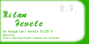 milan hevele business card